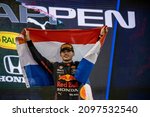 Small photo of ABU DHABI, UNITED ARAB EMIRATES - December 12, 2021: Max Verstappen, Netherlands competes for Red Bull Racing at round 22 of the 2021 FIA Formula 1 championship at the Yas Marina Circuit.