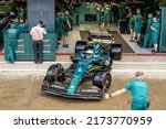 Small photo of SILVERSTONE, UNITED KINGDOM - July 01, 2022: Sebastian Vettel, from Germany competes for Aston Martin F1 . Practice, round 10 of the 2022 F1 championship.