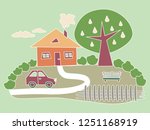 vector illustration on a green... | Shutterstock .eps vector #1251168919