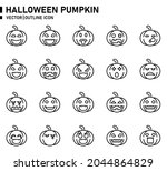 halloween pumpkin icon for... | Shutterstock .eps vector #2044864829