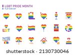 lgbt pride month flat icon set. | Shutterstock .eps vector #2130730046