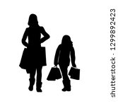 silhouettes of women and girl... | Shutterstock .eps vector #1299892423