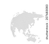 dotted vector globe map | Shutterstock .eps vector #207683083