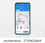 map gps navigation  smartphone... | Shutterstock .eps vector #1719622669