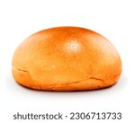 brioche bread for hamburger and smash burger on white background with shadow
