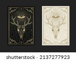 mystical deer skull head in... | Shutterstock .eps vector #2137277923
