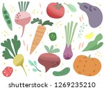 set of colorful vegetables.... | Shutterstock .eps vector #1269235210