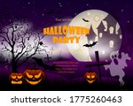 halloween night background with ... | Shutterstock .eps vector #1775260463