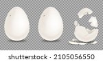 cracked egg. cartoon 3d... | Shutterstock .eps vector #2105056550