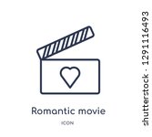 linear romantic movie icon from ... | Shutterstock .eps vector #1291116493