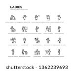 set of 20 line icons such as... | Shutterstock .eps vector #1362239693