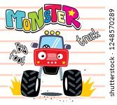 cartoon of cute red monster... | Shutterstock .eps vector #1248570289