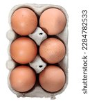 Small photo of Clean and simple, this photo features a carton of six eggs with the background removed, making it easy to incorporate into any design project