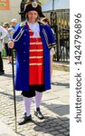 Small photo of 06.03.2018. Rochester, Kent, UK. Character at the rochester dickens festival dressed as Mr Bumble the beadle
