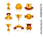 set of trophy  medals and award.... | Shutterstock .eps vector #468048170