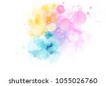 multicolored watercolor... | Shutterstock .eps vector #1055026760