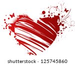 red grunge heart with floral...