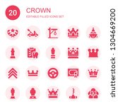 Crown Icon Set. Collection Of...