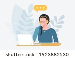 call center operator avatar... | Shutterstock .eps vector #1923882530