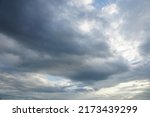 Small photo of Nimbostratus clouds are dark, grey, featureless layers of cloud, thick enough to block out the Sun and produce persistent rain.