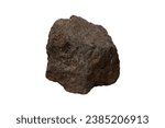 Small photo of Raw magnetite mineral rock stone isolated on white background.