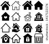 house icon set. house vector... | Shutterstock .eps vector #1417122176