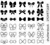 decorative bows vector icon set.... | Shutterstock .eps vector #1924971689