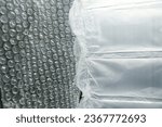 Small photo of Air bubble wrap package. Air Cushion Film. Air Bubble Pillow. Buffer Filler. Polyethylene.