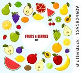 fruits and berries big set | Shutterstock .eps vector #1395824609