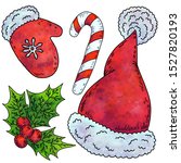  seth christmas  hat  mittens ... | Shutterstock . vector #1527820193