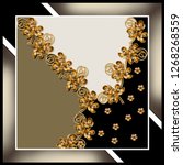 flowers scarf pattern | Shutterstock . vector #1268268559