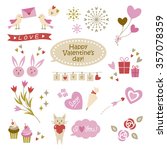 set of cute valentines elements | Shutterstock .eps vector #357078359