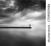 Person standing on the end of the pier image - Free stock photo ...