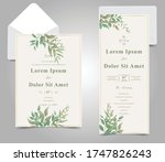 editable wedding invitation... | Shutterstock .eps vector #1747826243