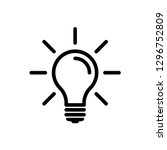 light bulb icon symbol vector.... | Shutterstock .eps vector #1296752809