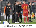 Small photo of 5th Feb 2024; Stadio Olimpico, Roma, Italy; Serie A football; Roma versus Cagliari; Daniele De Rossi coach of AS Roma and Gianluca Mancini of AS Roma