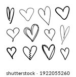 doodle set of black and white... | Shutterstock .eps vector #1922055260