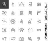 Airport Outline Icons Set....