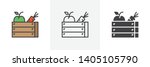 harvest wooden box icon. line ... | Shutterstock .eps vector #1405105790
