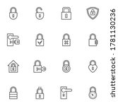 Security Lock Line Icons Set ...