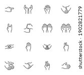 hand gestures line icons set ... | Shutterstock .eps vector #1902821779