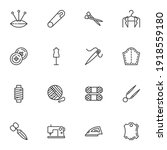sewing  embroidery line icons... | Shutterstock .eps vector #1918559180