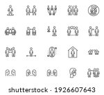 social distancing line icons... | Shutterstock .eps vector #1926607643