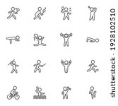 kinds of sports line icons set  ... | Shutterstock .eps vector #1928102510