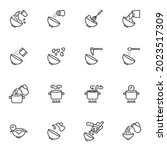 cooking recipes line icons set  ... | Shutterstock .eps vector #2023517309