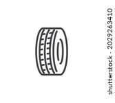 wheel tyre line icon. linear... | Shutterstock .eps vector #2029263410