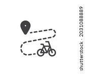 bike route vector icon. filled... | Shutterstock .eps vector #2031088889