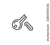broken key line icon. linear... | Shutterstock .eps vector #2084350156