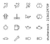 car dashboard line icons set ... | Shutterstock .eps vector #2136129739