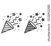 confetti popper line icon ... | Shutterstock .eps vector #522092200